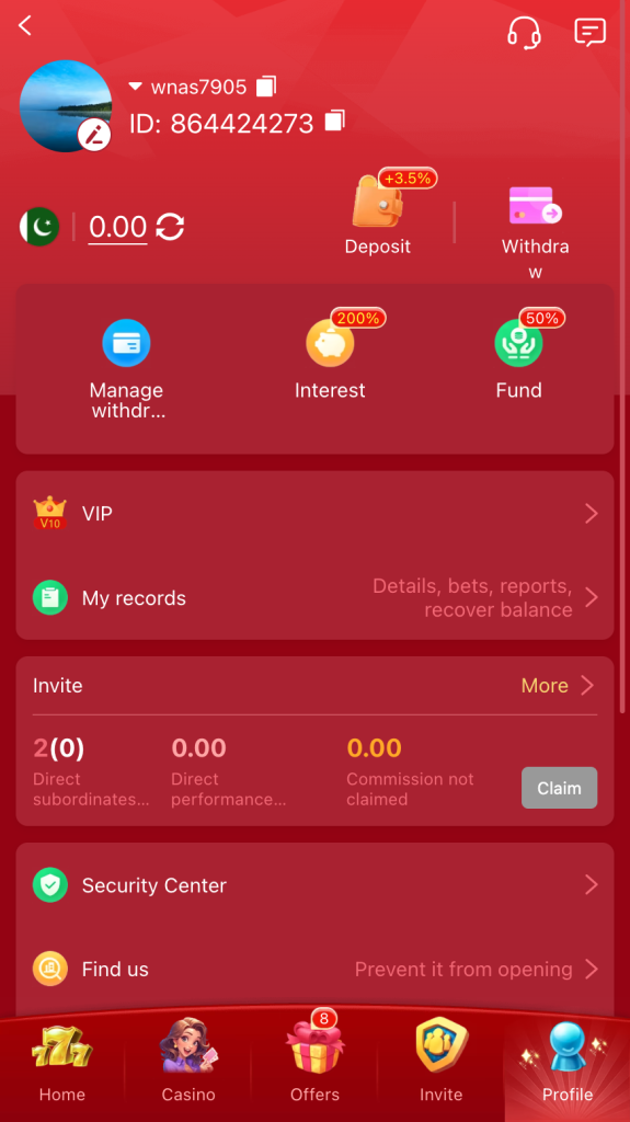 9c game profile dashboard